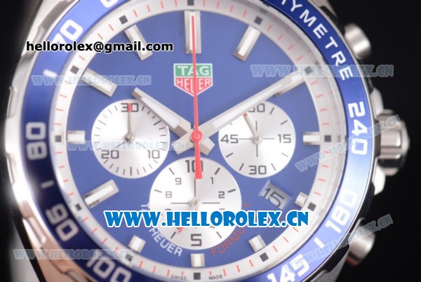 Tag Heuer Formula 1 Miyota Quartz Stainless Steel Case/Bracelet with Blue Dial and Stick Markers - Click Image to Close